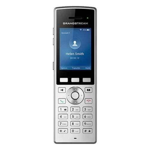 Grandstream WP822 SIP WiFi telefon, 2.4" sávos kijelző, 2SIP fiók, BT, 3.5mm jack, Micro USB, Handover