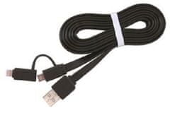 CABLEXPERT USB COMBO kábel, MicroUSB + Lightning, 1m, fekete