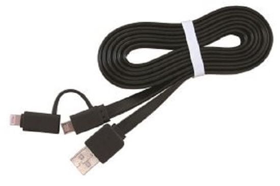 CABLEXPERT USB COMBO kábel, MicroUSB + Lightning, 1m, fekete