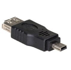 Akyga adapter USB-AF/miniUSB-B (5-pin)/fekete