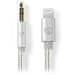 Nedis PROFIGOLD Apple Lightning 8pin kábel adapterrel/ Apple Lightning dugó - 3.5mm jack dugó/ nejlon/ BOX/ 1m