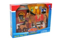 Mac Toys Ló 20 cm és 10 cm-es ló istállóval és tartozékokkal - különböző változatok vagy színek keveréke