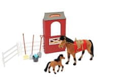 Mac Toys Ló 20 cm és 10 cm-es ló istállóval és tartozékokkal - különböző változatok vagy színek keveréke