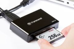Transcend USB 3.1 (Gen 1) memóriakártya-olvasó, fekete CFast 2.0/CFast 1.1/CFast 1.0
