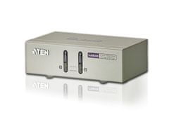 Aten KVM switch CS-72U USB 2PC audio, egyedi kábelekkel 1,2m