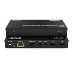 Digitus DS-55522 HDBaseT KVM Extender Set, 150 m 4K/60Hz, USB 1.1, PoC, IR, fekete, fekete