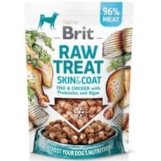 Brit Raw Treat Dog Skin & Coat fagyasztva szárított jutalomfalat és feltét Fish&Chicken 40 g