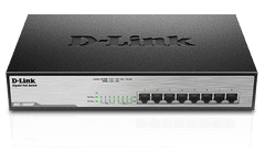 D-Link DGS-1008MP 8x 1000 asztali kapcsoló, 8PoE porttal