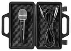 Nedis vezetékes mikrofon/ kardioid/ levehető kábel 5m/ 600 Ohm/ -72dB/ jack 6,35 mm/ kapcsoló/ tok/ fém/ fekete/ szürke
