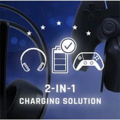 Snakebyte 2in1 Dual Charge & Headset Stand 5 töltő PS5 fekete színűhöz