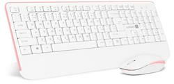 Connect IT Combo vezeték nélküli fehér és rózsaszín billentyűzet + egér, (+1x AAA +1x AA elemek ingyenesen), CZ + SK elrendezéssel