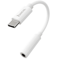 Audió adapter, USB Type-C - 3.5 mm jack átalakító, Hoco LS30, fehér