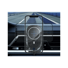 Xpro Autós tartó szellőzőrácsba QI Magsafe 15W töltéssel Fekete
