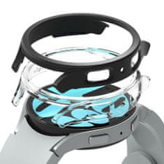 TKG Ringke Slim műanyag védő keret Samsung Galaxy Watch6 (44mm) okosórához átlátszó+fekete (2db)