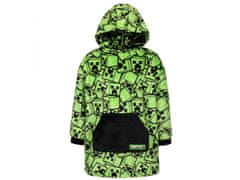 sarcia.eu Minecraft Fekete-zöld gyerek pulóver/köntös/takaró kapucnival, snuddie 122-140 cm