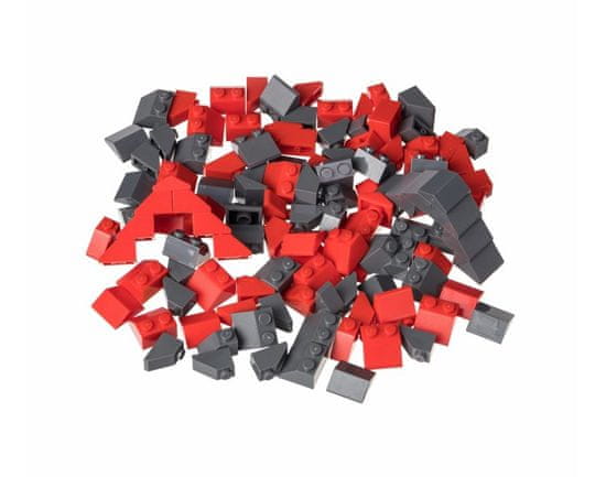 L-W Toys Kreatív tetőelem készlet piros és sötétszürke 120 db