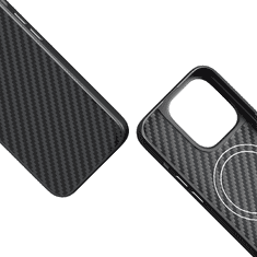 EPICO Mag+ Hybrid Carbon borítás iPhone 15 Plus készülékhez MagSafe támogatással 81210191300001 - fekete
