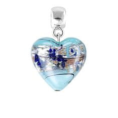 Lampglas Bájos medál Ice Heart tiszta ezüsttel ellátott Lampglas S29 gyönggyel