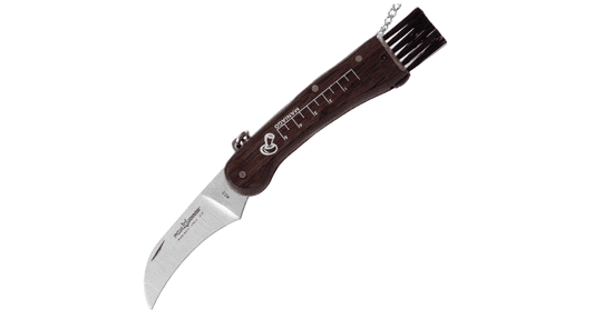Fox Knives 403 Gombakés gombás kés 7 cm, fa, ecset, lánc karabinerrel