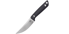Fox Knives FX-143 MB Perser kültéri kés 9 cm, fekete, juta micarta, bőr tok