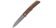 Fox Knives FOX Kések FX-525 DB Terzuola zsebkés 8,5 cm, Bocote fa, Damaszkusz, nylon hüvely