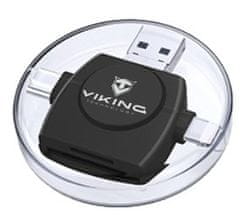 Viking MEMORY CARD READER V4 USB3.0 4V1 fekete
