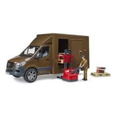 BRUDER MB Sprinter UPS furgon figurával és tartozékokkal