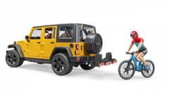 BRUDER Jeep Wrangler Rubicon kerékpárossal és kerékpárral
