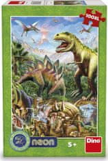 DINO Világító puzzle World of dinosaurus XL 100 db