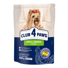 Club4Paws Premium száraz kutyatáp kistestű fajtáknak 3x400 g