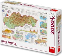 Dino Toys Puzzle Szlovákia térképe 97x69cm 2000 darab