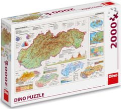 Dino Toys Puzzle Szlovákia térképe 97x69cm 2000 darab