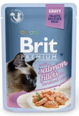 Brit Prémium macskafilé lazacos mártásban sterilizált macskáknak - 85 g