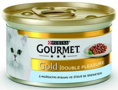 Purina Gourmet Gold macskakonzerv - tengeri hal mártással, spenóttal 85 g