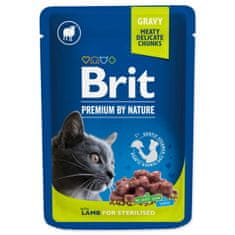 Brit Prémium báránydarabok mártással sterilizált macskáknak - 100 g