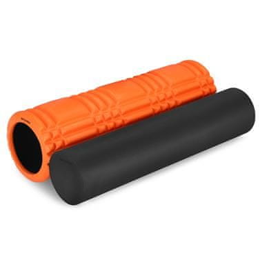 Spokey MIXROLL 2in1 Masszázs Fitness görgő szett, 45 cm, narancssárga