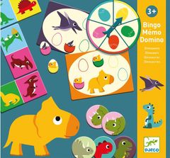 Djeco Játékkészlet: bingó, memóriajáték és dominó Dinoszauruszok