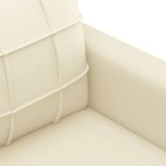 Greatstore 3 személyes krémszínű műbőr kanapé 180 cm