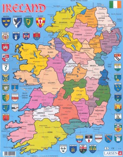 LARSEN Puzzle Észak-Írország politikai térképe 48 darab