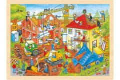 Goki Puzzle Az építkezésen 96 darab - fából készült puzzle