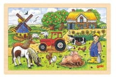 Goki Puzzle Mr. Miller farmja 24 darab - fa