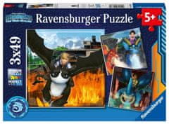 Ravensburger Puzzle - Így neveld a sárkányodat: Kilenc királyság 3x49 db