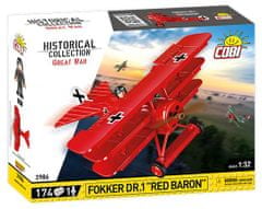 Cobi 2986 Nagy Háború Fokker Dr. I Red Baron, 1:32, 174 k, 1 f