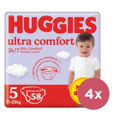Huggies 4x Ultra Comfort eldobható pelenkák Mega 5 (11-25 kg) 58 db