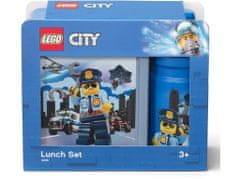 LEGO Snack doboz 20 x 17,3 x 7,1 cm + palack 390 ml, PP + szilikon CITY 2 részes készlet.