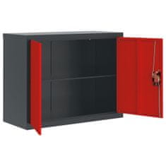 Greatstore antracitszürke-piros acél irattartó szekrény 90x40x70 cm
