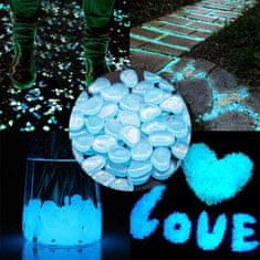 HOME & MARKER® Fluoreszkáló dekorkavics, világító kövek kerti dekorációhoz, világító dekorációs csomag: 100 db zöld világító kő | LUMIROCKS