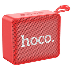 Hoco Bluetooth hordozható hangszóró, 5W, v5.2, TWS, Beépített FM rádió, TF kártyaolvasó, USB aljzat, 3.5mm, felakasztható, BS51 Gold Brick, piros (G133915)