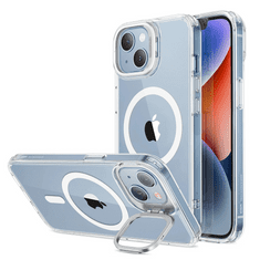 ESR Apple iPhone 14 Plus, Szilikon tok, közepesen ütésálló, légpárnás sarok, kitámasztóval, Magsafe kompatibilis, Classic Hybrid Stash Stand HaloLock, átlátszó (RS142365)