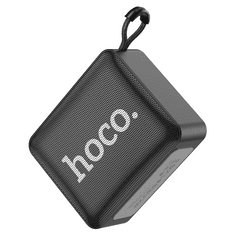 Hoco Bluetooth hordozható hangszóró, 5W, v5.2, TWS, Beépített FM rádió, TF kártyaolvasó, USB aljzat, 3.5mm, felakasztható, BS51 Gold Brick, fekete (RS133914)